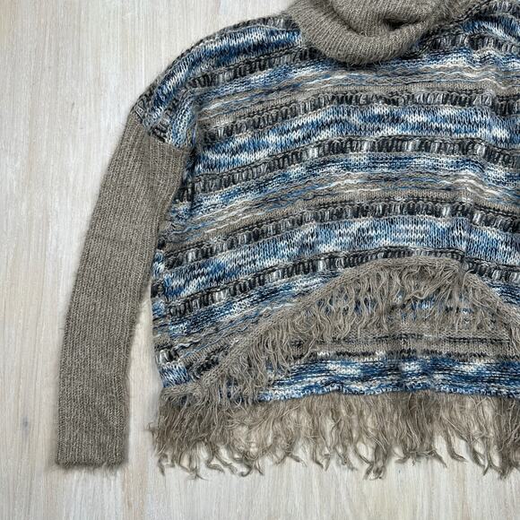 Sunday In Brooklyn Boho Chic Oversized Chunky Knit Cowl Pullover Sweater Small - Picture 4 of 15